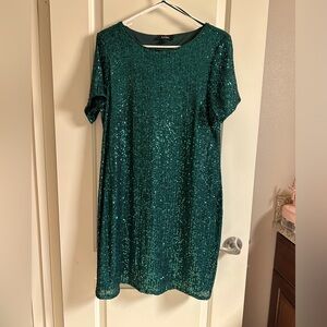 Fun green sequin cocktail dress perfect for any party or special occasion!